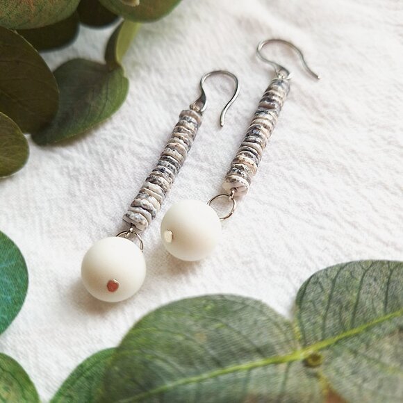 Long & Elegant Shell Earrings, Bridal Statement Shell Earrings, Coastal Boho - Picture 6 of 6